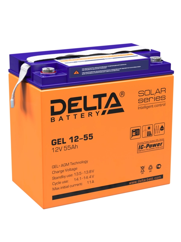 Аккумуляторная батарея Delta GEL (GEL AGM) GEL 12-55